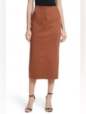 Diane Von Furstenberg Midi Twill Pencil Skirt, sz 2